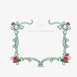 红色藤蔓花朵邀请卡矢量图免抠