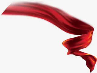 红色丝绸节日漂浮免抠