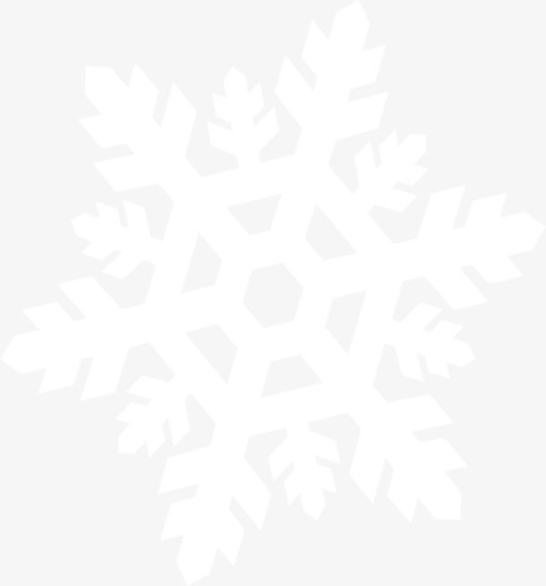 白色唯美卡通雪花免抠