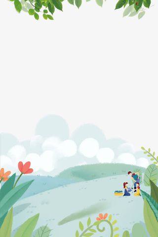 卡通春游踏青海报设计免抠免抠