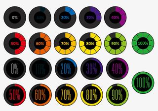 两组手机剩余电量百分比提示图标免抠