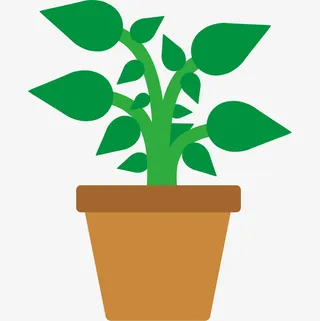 卡通平面盆栽免抠