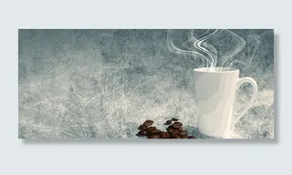 手绘水杯冒气背景高清