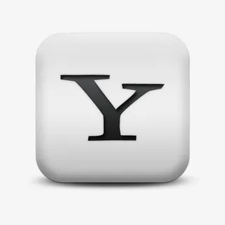 磨砂白广场图标社会媒体标志雅虎免抠