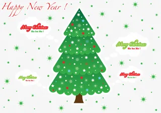 圣诞树装饰插画素材矢量免抠