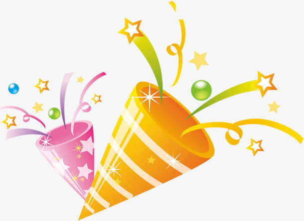 开业庆典礼花礼炮筒免抠