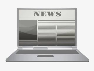 手绘电脑报纸新闻免抠