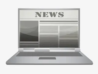 手绘电脑报纸新闻免抠