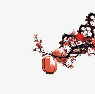 中国风梅花灯笼免抠