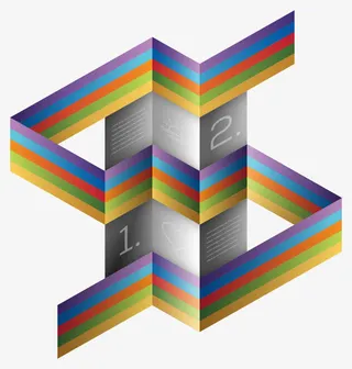 不对称插画冷色矢量免抠