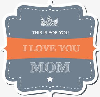 创意母亲节促销标签免抠