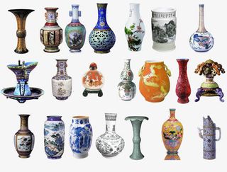 中国古代青花瓷花瓶免抠素材免抠