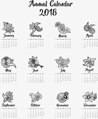 年十二月日历模板免抠