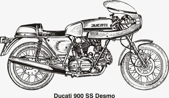 黑白线稿摩托车免抠 黑白线稿摩托车免抠