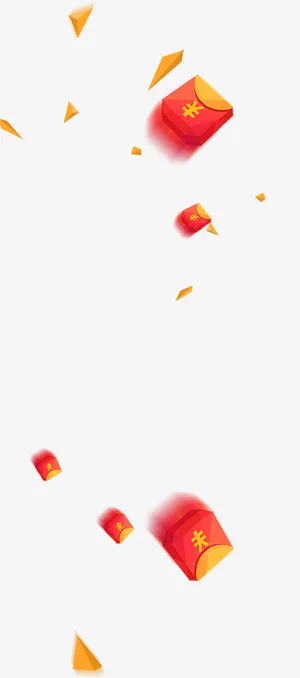红包，黄色，红色，色块免抠