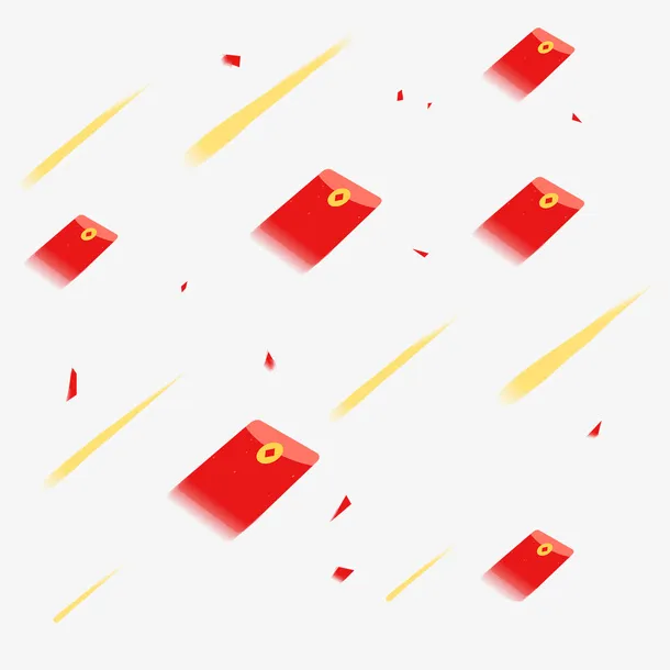 红包红包雨金币新年红包免抠节日元旦/春节/元宵元素
