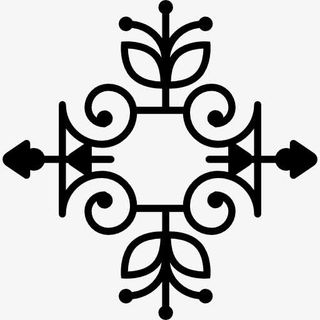 花艺设计与藤和叶子的轮廓图标免抠