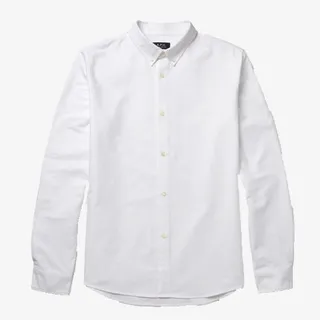 男士简约白色衬衣免抠