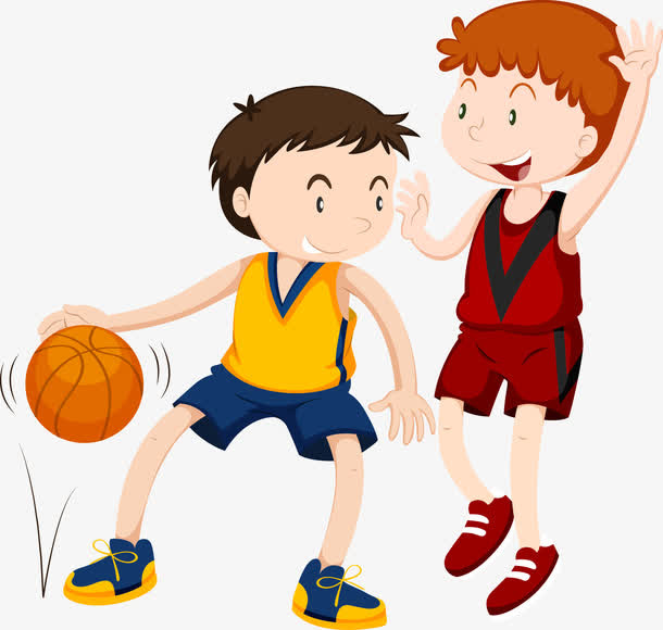 外国学生运动形象矢量免抠