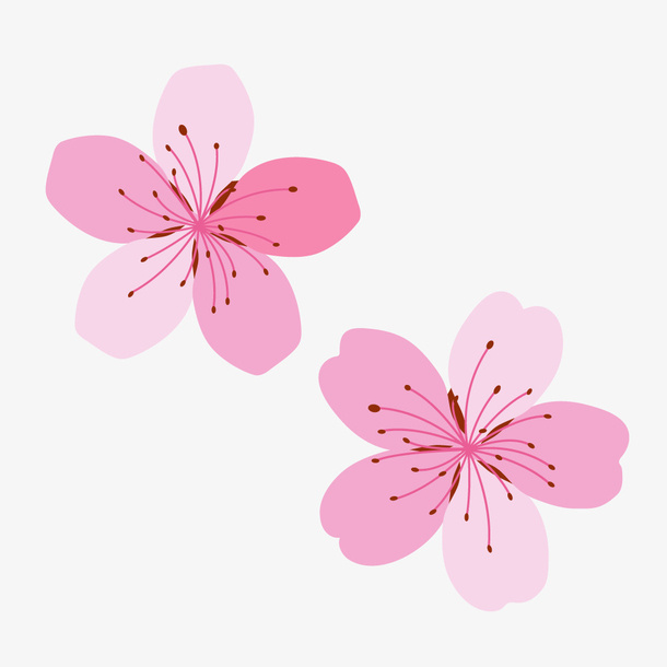 浪漫樱花装饰矢量素材免抠手绘/卡通卡通元素