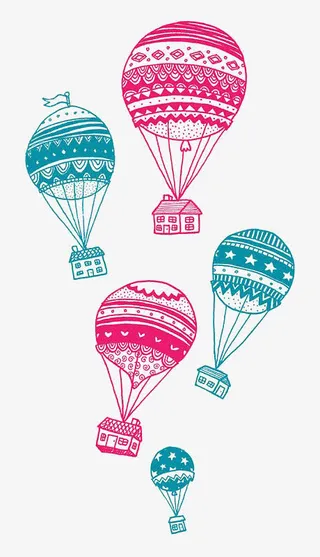 花纹热气球免抠