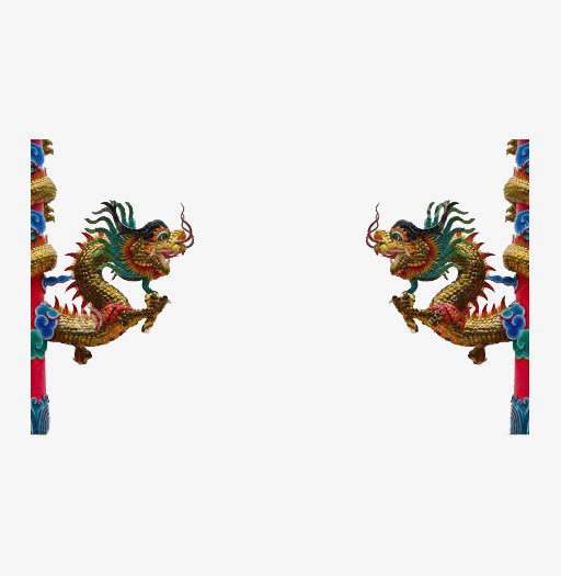 创意中国风龙纹边框元素免抠