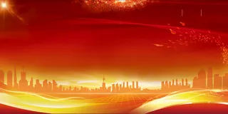 红色大气宏伟周年庆海报背景素材高清