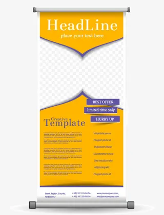 矢量易拉宝展架设计元素免抠