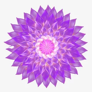 梦幻紫花绽开的花朵顶视图免抠