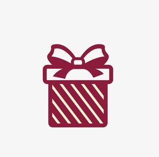 手绘卡通棕色条纹礼包免抠