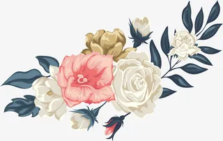 鲜花绿叶矢量图下载免抠