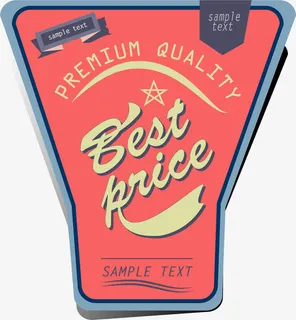 卡通手绘红色不规则促销标签免抠