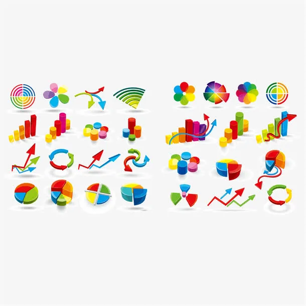 各种常用立体数据图矢量素材免抠