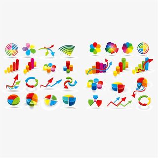 各种常用立体数据图矢量素材免抠