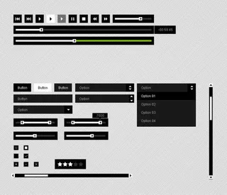 黑色UI控件工具免抠
