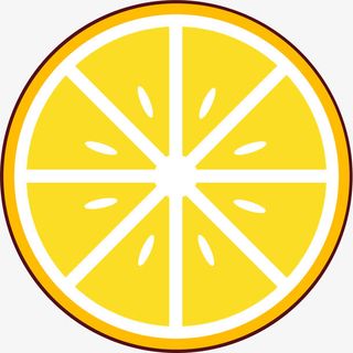 黄色扁平化柠檬食物元素免抠