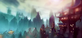 古风建筑淘宝海报背景高清