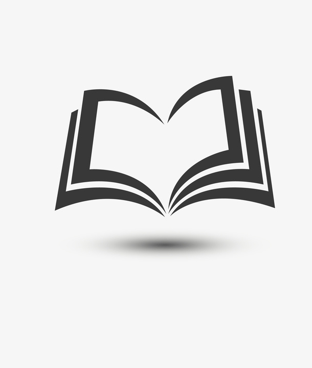 黑白打开书本免抠图标元素