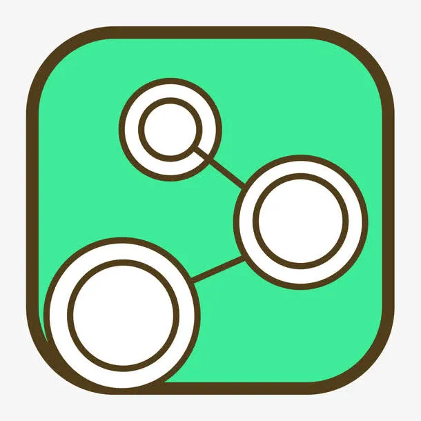 绿色手绘圆角分享按钮免抠