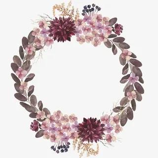 手绘花环免抠