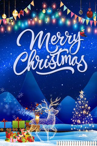 圣诞节蓝色扁平商场促销海报高清