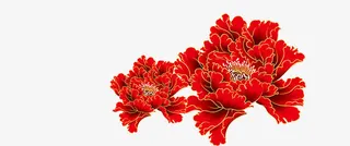 春节海报牡丹免抠