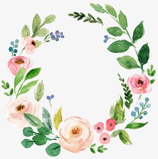 水彩绿色圆环装饰免抠图免抠