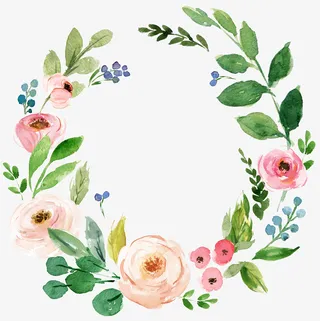 水彩绿色圆环装饰免抠图免抠