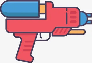 红色卡通玩具水枪免抠