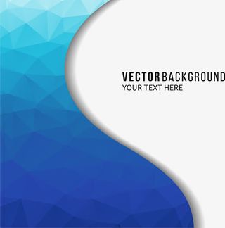 渐变蓝色低多边形背景免抠
