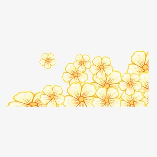 卡通春天手绘花边框免抠