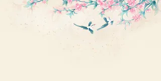 手绘花鸟背景高清