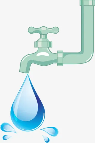 卡通水龙头滴水装饰图案免抠
