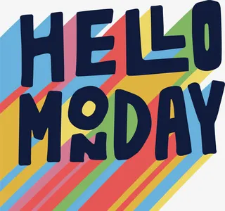 彩虹色你好周一免抠